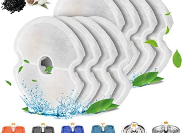 VinDox Cat Water Fountain Filters for Cat Water Fountain 84oz/2.5L Stainless Steel and iPettie Neverland Cat Water Fountain with LED Night Light