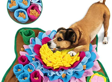 Pet Snuffle Mat for Dogs Interactive Feed Game Sunflower Suction Cups Dog Treats Feeding Mat with Puzzles Encourages Natural Foraging Skills (Sunflower)