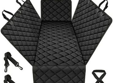 Viretec Dog Car Seat Cover for Back Seat, Pet Seat Covers Waterproof, Durable Scratch Proof, Nonslip Backing and Hammock, 600D Heavy Duty Dog Back Seat Covers for Cars Trucks and SUV