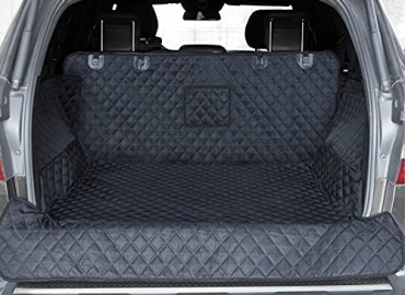 PETICON SUV Cargo Liner for Dogs, Waterproof Pet Cargo Cover Dog Seat Cover Mat for SUVs Sedans Vans with Bumper Flap Protector, Non-Slip, Large Size Universal Fit