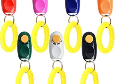 Coolrunner 7pcs 7 Color Universal Animal Pet Dog Training Clicker with Wrist Bands Strap, Assorted Color Dog Clickers for Pet Dog Training & Obedience Aid