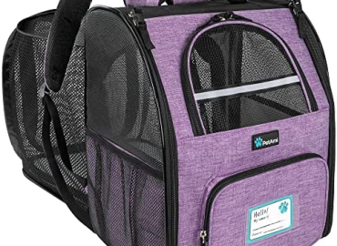 PetAmi Dog Cat Backpack Carrier, Expandable Pet Carrier Backpack for Travel Hiking, Small Medium Dog Puppy Large Cat Carrying Backpack, Airline Approved Ventilated Soft Back Support, up to 18 lbs