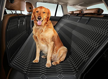 Magnelex Dog Car Seat Cover – Dog Hammock with Mesh Window for Cars, Trucks & SUVs. Safeguard Upholstery from Mud and Fur. Waterproof and Nonslip Backseat Protector. Includes Dog Seat Belt.