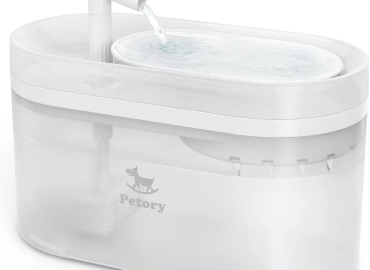 Petory Cat Water Fountain – Pet Water Fountain for Cats Inside, 84Oz/2.5L Automatic Cat Water Dispenser with 2 Replacement Filters