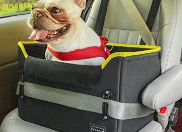 Small Dog Car Seat, Stable Puppy Car Seat with Clip-On Leash, Fleece Liner, Suitable for Cars, Trucks and SUVs Front and Back Seat