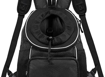 PetAmi Dog Front Carrier Backpack, Adjustable Dog Pet Cat Chest Carrier Backpack, Best Dog Backpack Carrier for Hiking Ventilated Dog Carrier for Hiking Camping Travel, Small Medium Dog Puppy Large Cat Carrying Bag, Max 10 lbs, Black