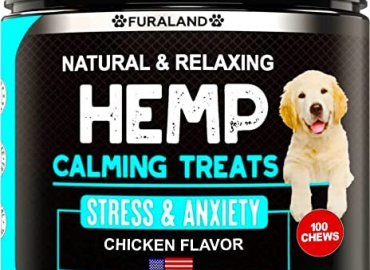 Hemp Calming Chews for Dogs with Anxiety and Stress – Dog Calming Treats – Storms, Barking, Separation – Valerian Root – Melatonin – Hemp Oil – Dog Anxiety Relief – Soft Chews – Made in USA