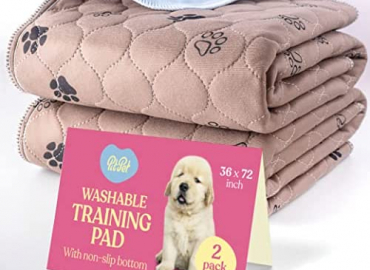 Quick-Dry Washable Pee Pads for Dogs – 2-Pack Superior Reusable Puppy Pads Pet Training Pads – 100% Waterproof Dog Pee Pad Protects Against Urine Leakage, Non-Slip Grip Prevents Slipping and Bunching.