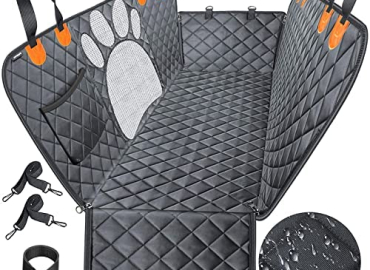 URPOWER Upgraded Dog Seat Covers with Mesh Visual Window 100% Waterproof Dog Car Seat Cover Nonslip Pet Seat Cover for Back Seat with Storage Pockets, Washable Dog Hammock for Car Truck and SUV
