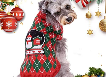 Dog Sweater, Nobleza Turtleneck Thick Knitted Puppy Sweaters, Warm & Soft Dog Christmas Outfit for Small Medium Large Dogs Cats