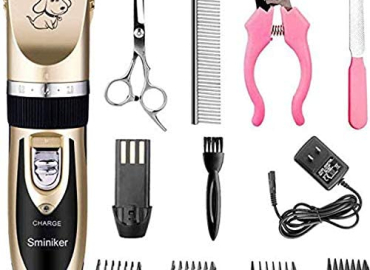 Sminiker Professional Rechargeable Cordless Dogs Cats Horse Grooming Clippers – Professional Pet Hair Clippers with Comb Guides for Dogs Cats Horses and Other House Animals Pet Grooming Kit