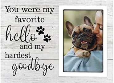 Mem SteadStyle Pet Memorial Picture Frame-Hardest goodbye01oria Picture Fram…