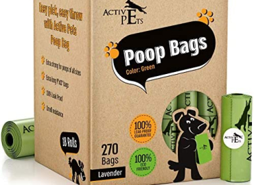 Active Pets Dog Poop Bag, Extra Thick Dog Waste Bags, Leak-Proof Dog Bags For Poop, Easy-Tear Dog Poop Bags, Strong Doggy Poop Bags, Lavender-Scented Dog Waste Bags Eco-Friendly Doggie Bags For Poop