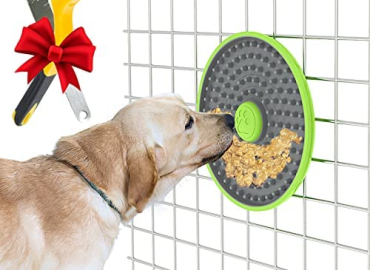Dog Slow Licking Pad for Cage, Coniengk Feeders Lick Mat for Dogs,Slow Feeder Bowls for Puppies to Aid Pets Digestion, Dog Bowls and IQ Training Leaking Ball Set to Relieve Anxiety and Boredom for Dogs