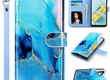 ULAK Compatible with Galaxy A32 5G Case, Galaxy A32 5G Case Wallet for Women Girls, PU Leather Flip Cover with Card Holder Kickstand Feature Protective Design Phone Case for Samsung Galaxy A32, Marble