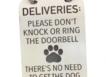 Don’t Knock Sign/Don’t Ring Bell Sign/Dog Will Bark Sign/Dog Door Hanger/Ring Doorbell Sign/Front Door Sign/Crazy Dog Sign (Frosted Acrylic)