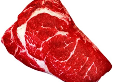 Realistic Steak/Chicken All 4s Dog Squeaky Toy, Plush Dog Toy, Stuffed Puppy Chew Toy with Squeaker, Soft Food Shape Pet Toy for Small & Medium Dogs