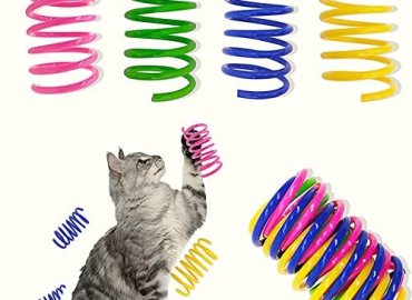 AGYM Cat Spring Toys, 30 Pack Cat Spiral Springs for Indoor Cats, Colorful & Durable Plastic Spring Coils Attract Cats to Swat, Bite, Hunt, Interactive Toys for Cats and Kittens