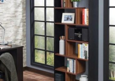 Wooden Rectangular Cube Bookcase, Natural Brown & Black (USA, Other Countries)