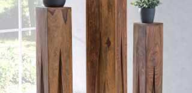 Solid Wood Sheesham Set Of 3 Giraffe Like Legs Side Table (india, India, Other Countries)