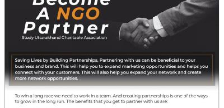 Become A NGO Partner – Study Uttarakhand Charitable Association (Sewlan Kalan Chowk, Alka Dairy Majra, Dehradun, India, Other Countries)