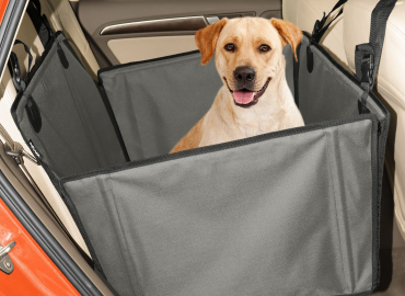 Wuglo Extra Stable Dog Car Seat – Reinforced Car Dog Seat for Medium-Sized Dogs with 4 Fastening Straps – Robust and Waterproof Pet Car Seat for The Back Seat of The Car
