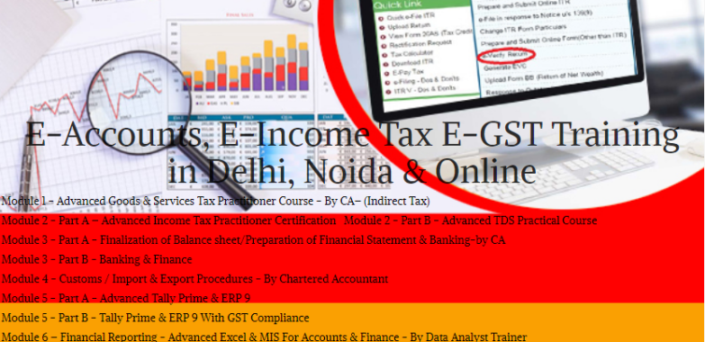 Accounting Course in Delhi, Ashram, with Tally, GST, SAP FICO Certification, SLA Consultants India, 100% Job Guarantee