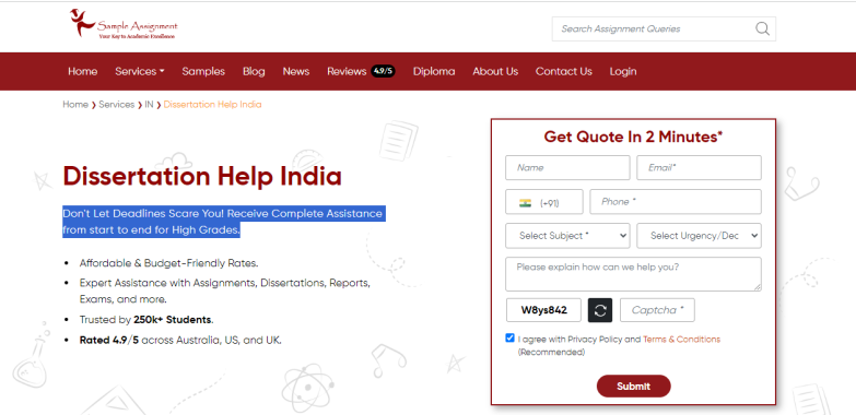 Dissertation Help India