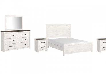 Gerridan Queen Panel Bed with Mirrored Dresser and 2 Nightstands