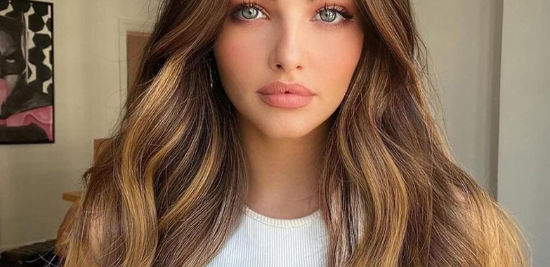 Foufait Ombre Brown Wig Long Wavy Synthetic Wigs for Women Body Wave Wig Brown Blonde Balayage Brown Wigs Daily Party Use