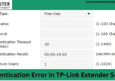 Authentication Error in TP-Link Extender Setup
