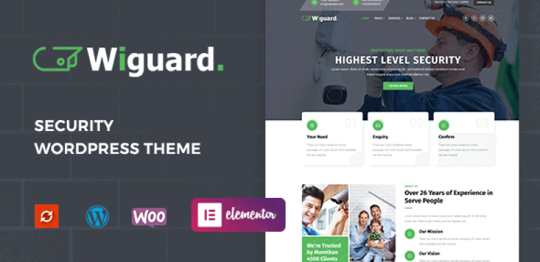 Launch Your Security business Website today with our Wiguard