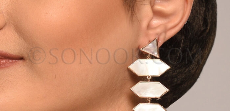 Big Indian Beaded and Gold Jewelry Earrings by Sonoor Jewels  