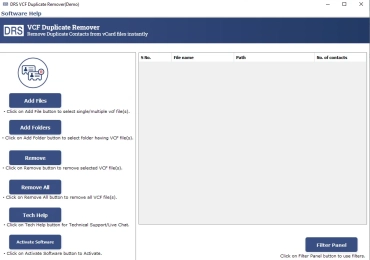 DRS vCard Duplicate Remover: Delete Your Duplicate Contacts in Bulk From VCF Files For Mac/Win